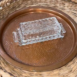 Clear Glass Butter Dish with Lid